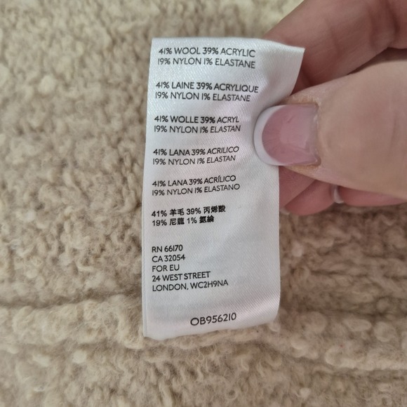 Free People Sweater Womens M Beige Wool Blend Chunky Fuzzy Long Cardigan - Picture 7 of 10